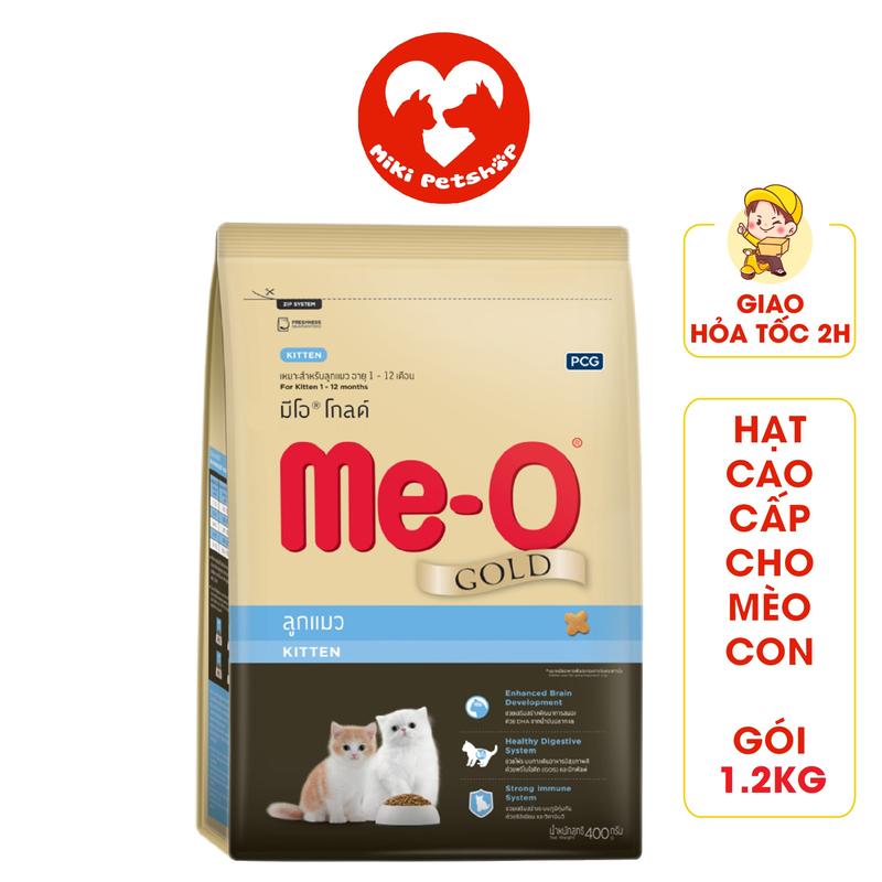 Thức Ăn Cho Mèo Con Cao Cấp Me-O GOLD Kitten Gói 1.2KG - Miki Petshop hat meo