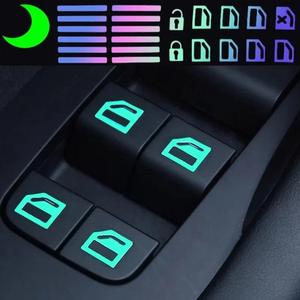 Calcomanía Luminosa para Botón de Interruptor de Levantamiento de Ventana de Coche, Impermeable y Resistente al Desgaste, Accesorios para Interiores de Coche