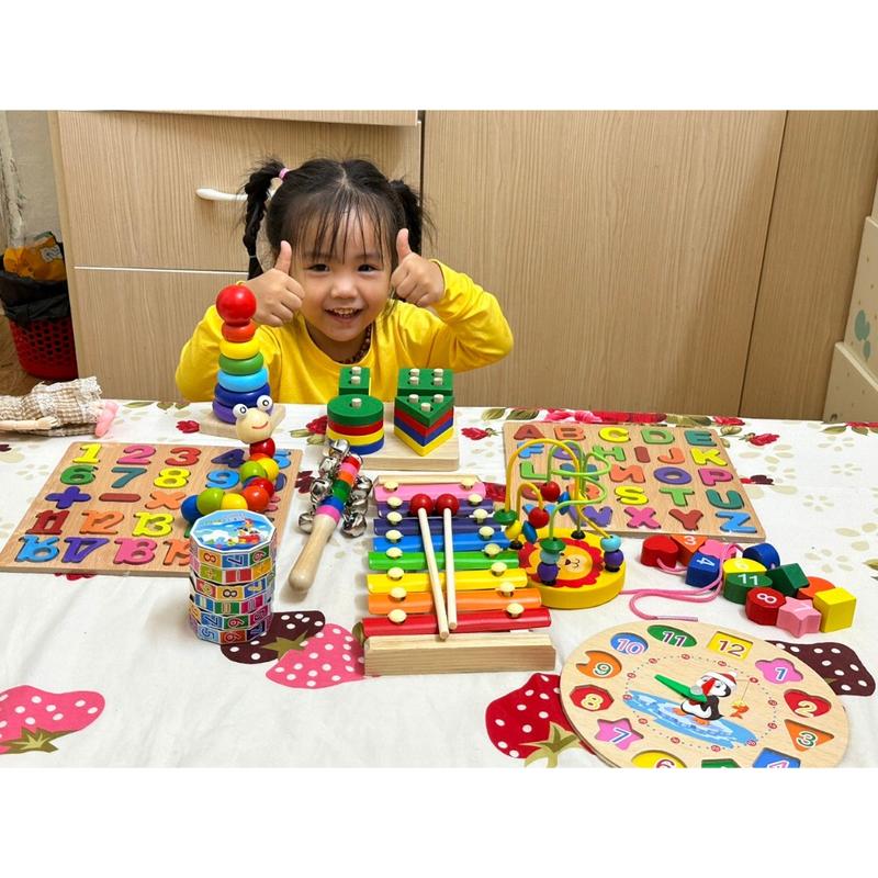  Combo 6-10 món đồ chơi xếp hình gỗ thông minh cho bé 