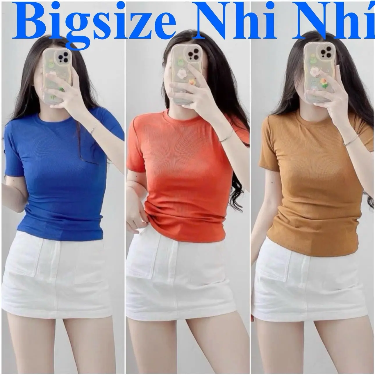 Áo Thun BASIC Tay Ngắn Tăm Lạnh 19 Màu Xinh MS:061 ( Bigsize :40-90 kg ) Nữ Women Top Cổ Tròn
