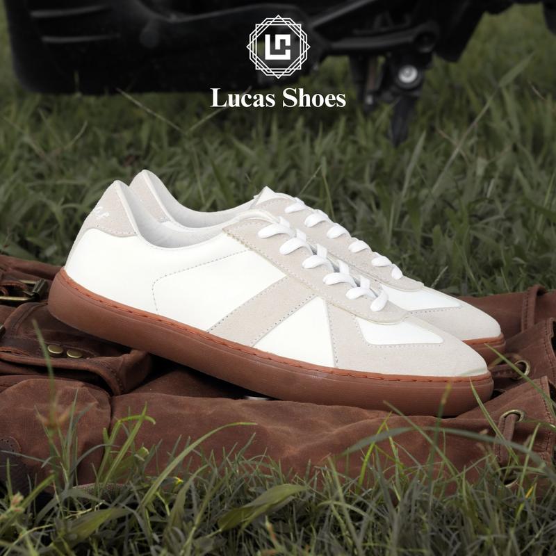 Giày thể thao GAT Shoes Camel LUCAS SHOES kiểu dáng Sneaker Nam nữ da bò thật Đế Bằng Cao Su cao 3cm - BH 12 tháng