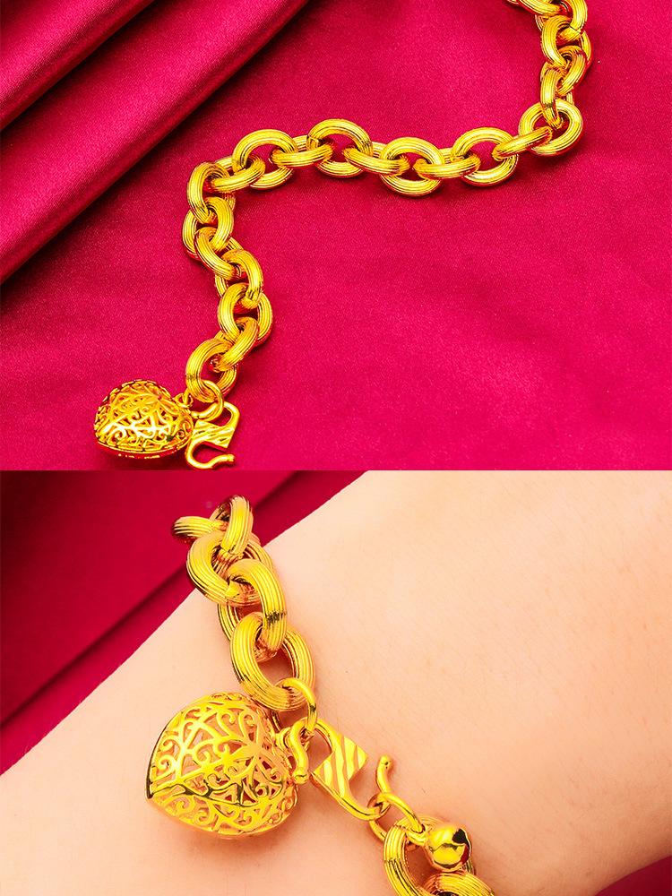 Product Introduction of It is 19 cm long and weighs 41 grams，Girls Fashion, Bracelet, Love Heart, Bracelet, Ornament, Thick Heart Bracelet，wrist strap，hand chain 1