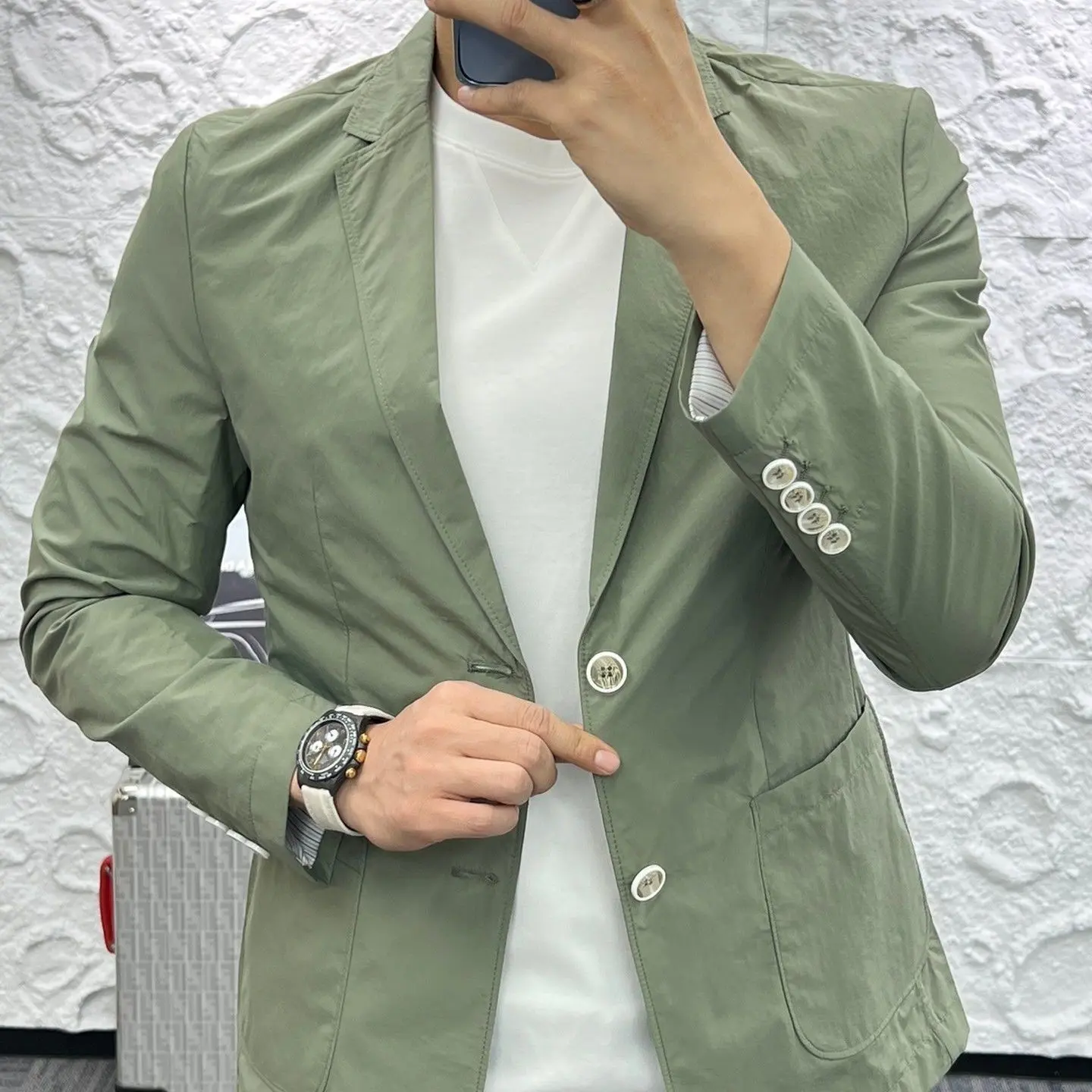 Áo Khoác Vest Nam, Cao Cấp, Thường Ngày Công Sở, Màu Trơn Thiết Kế Đơn Giản, Nhẹ, Thích Hợp Cho Nam Giới Trẻ Trung Và Trưởng Thành, Áo Khoác Vest