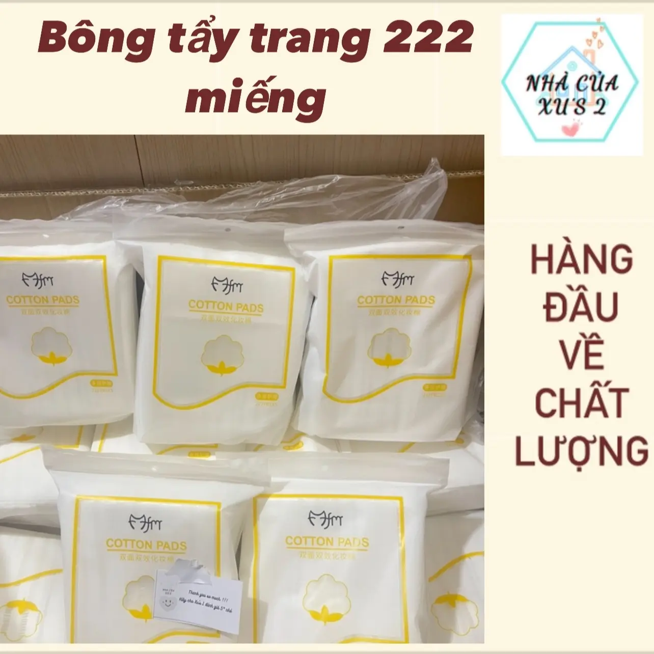 Combo 5 Bông tẩy trang cottonpads 222 miếng mềm mịn siêu tiếp kiệm Cosmetic