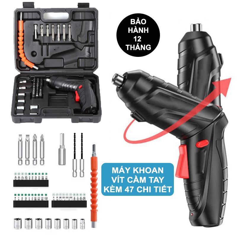 [BÁN CHẠY] Máy Khoan Vít Cầm Tay ARTNEXTECH Dùng Cho Gia Đình, Máy Bắn Vít 2 Chiều Đa Năng Kèm 47 Phụ Kiện, Tặng Dây Sạc Và Hộp Đựng