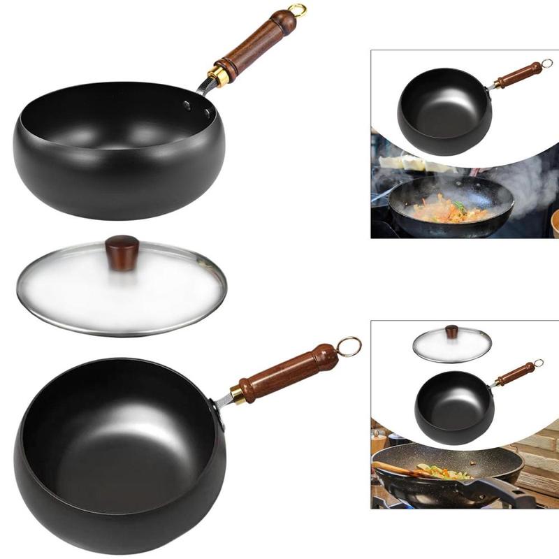 11'' Iron Wok Cookware Boiling Gas Frying Pan for Kitchen Hotel Restaurant 4