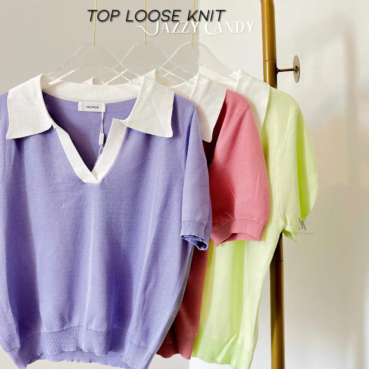 [ Limited Bangkok ] Top Loose Knit - Jazzy Candy