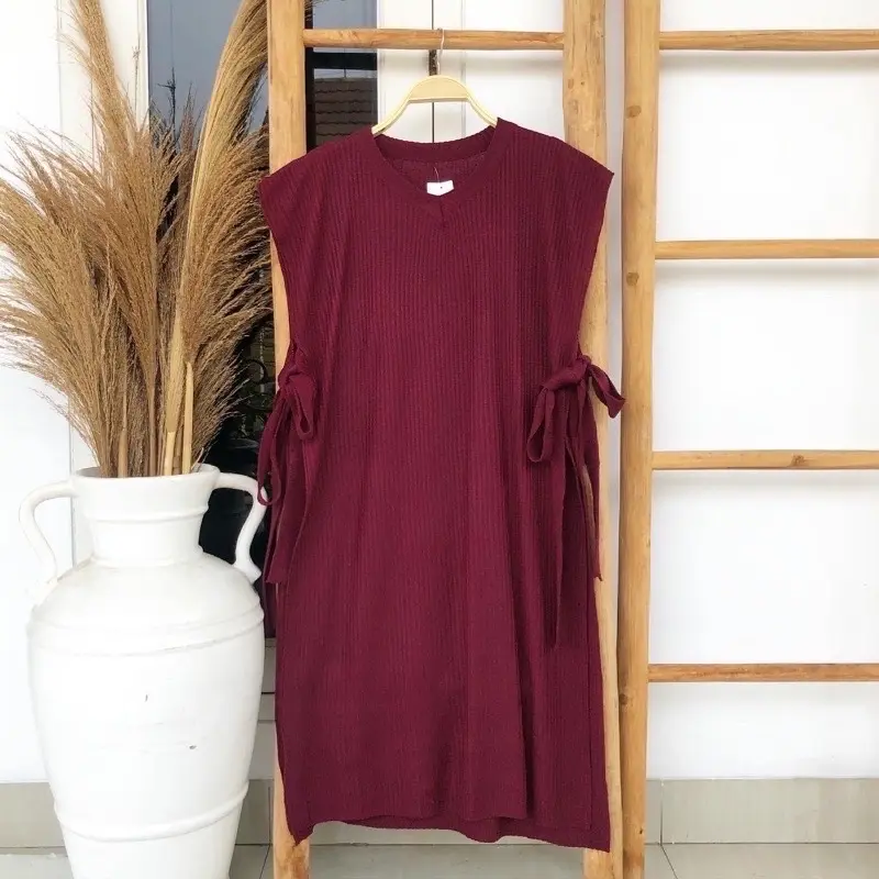Rompi Tali Long Tunik Rajut Wanita Premium | Atasan Wanita Panjang 3