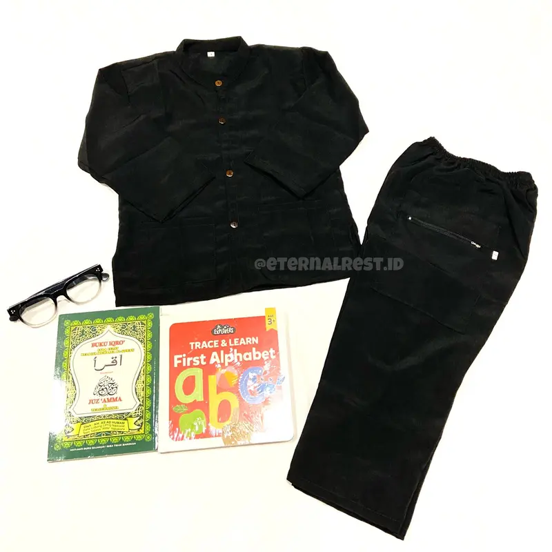 Baju Pangsi adat Sunda Anak polos / Pangsi Stelan Anak polos / Baju Rebo Nyunda / size 3 sampai 14 thn celana setelan 0