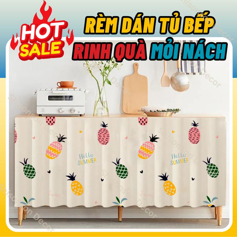 Rèm dán 1 LỚP tủ bếp, rèm dán kệ tủ trang trí chống bụi nhiều họa tiết kích thước Shisonson Decor
