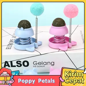 Mainan Interaktif Kucing Bola Catnip Alami Anti Stress Berputar Tempel Dinding Cocok Untuk Aktivitas Kucing Indoor Agar Tidak Bosan Dan Lebih Aktif