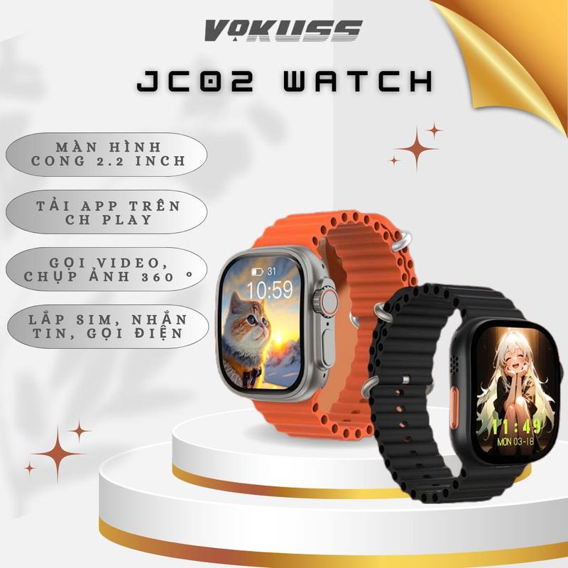 【VK Đồng  hồ  thông minh lắp Sim mới, màn hình cong độ phân giải cao/Camera video/WIFI/Tải app/Chơi game và xem video trực tuyến/Có TK.FB.YT.ZL/ Đo lường sức khỏe/NFC/smartwatch[AMOLED HD SIM SMART WATCH] đồng hồ điện thoại chống nước