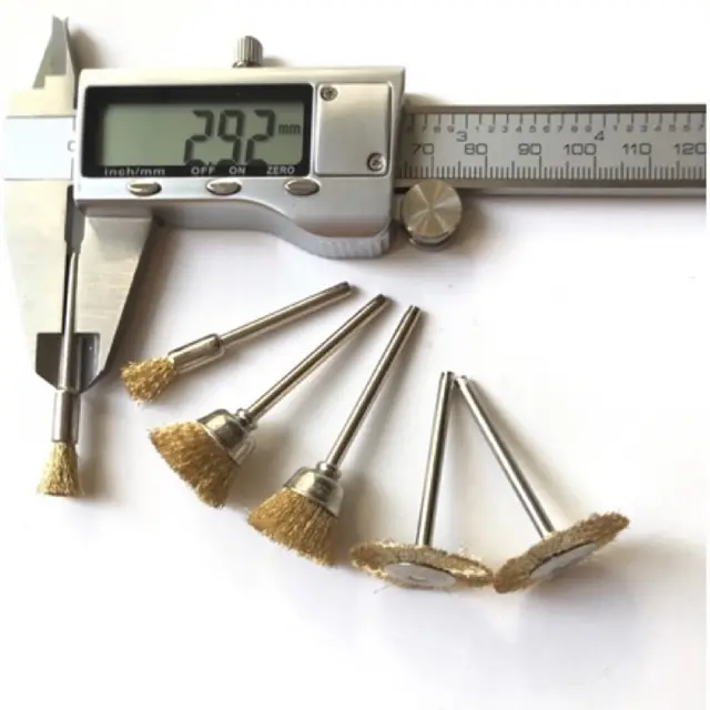 bộ 6 chổi thép màu đồng 5,16,25mm cán 3mm. 1