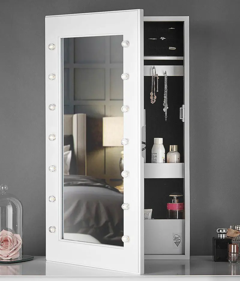 Product Introduction of Katie White LED Mirrored Jewellery Cabinet 0