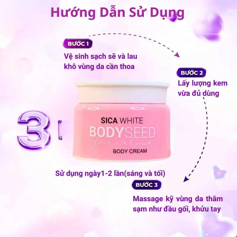 Kem Body Seed Mầm Sica White Chính Hãng 200gr Sữa Dưỡng Thể Hỗ Trợ Trắng Da Toàn Thân Dưỡng Ẩm Sáng Da Dưỡng Da Body Nữ Women 2