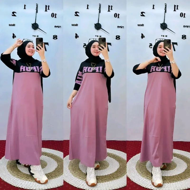 gamis combad viral California mix hitam  by nabil 1