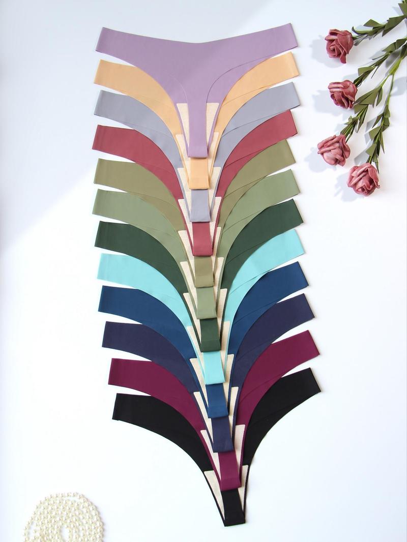 Product Introduction of Women's Solid Color V-shaped Waist Thong, Breathable Comfortable Seamless Panty for Daily Wear, Women's Underwear for All Seasons 2