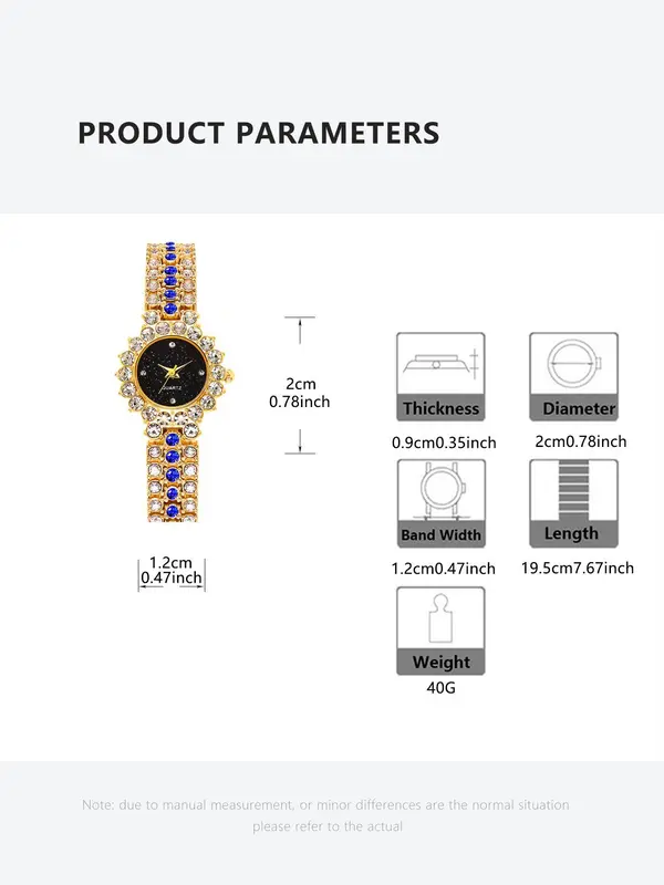 Women's Elegant Fashion Watch & Jewelry Set, Including Round Dial Wristwatch & Pendant Necklace & Ring & Earrings & Bracelet, Trendy All-match Watch Set for Gift 1