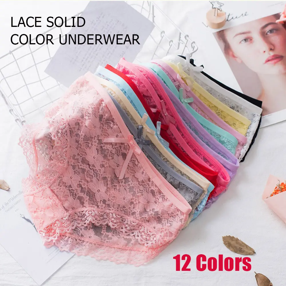 Girls Seamless Underwear Breathable Sexy Ladies Underwear Lace Japanese Style Low Waist Pure Cotton Crotch Briefs Hollow Shorts Fabric Nylon Womenswear Panty Silk Innerwear