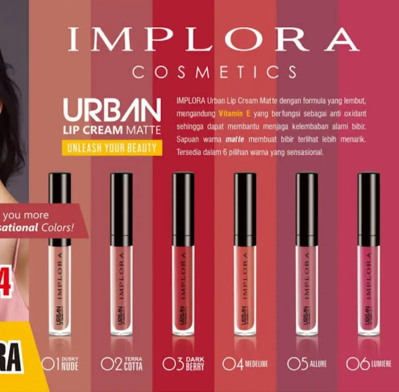 IMPLORA Urban Lip Cream Matte Velvet ( lipcream Lipstick Lipstik ) 1