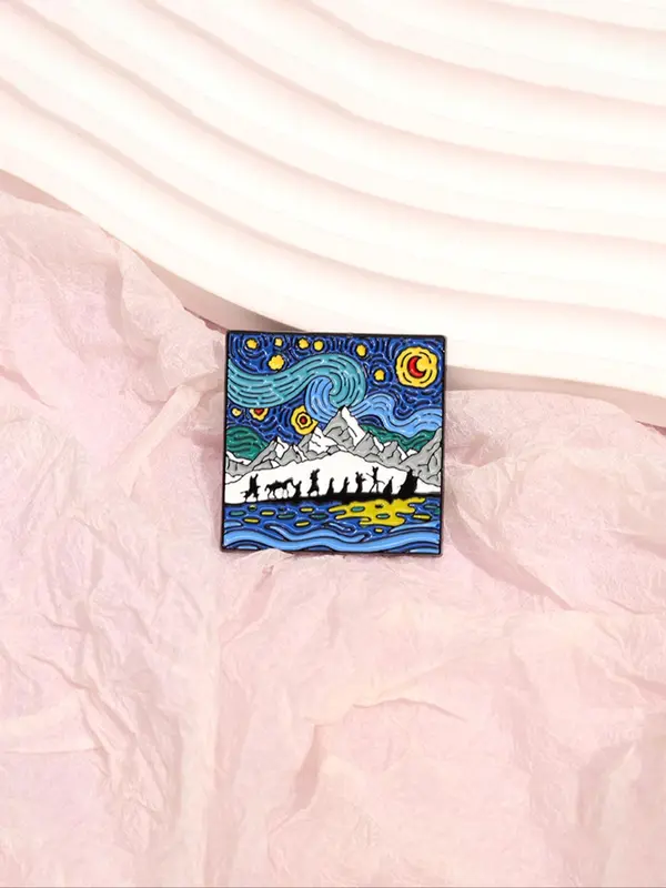 Creative Starry Sky Pattern Brooch, Cute Cartoon Badge for Daily Clothing Decor, Trendy All-match & Exquisite Brooch for Birthday Gift 6