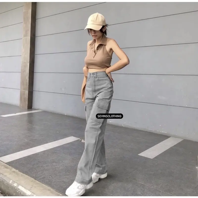 sevins - Cargo jeans light grey Polos