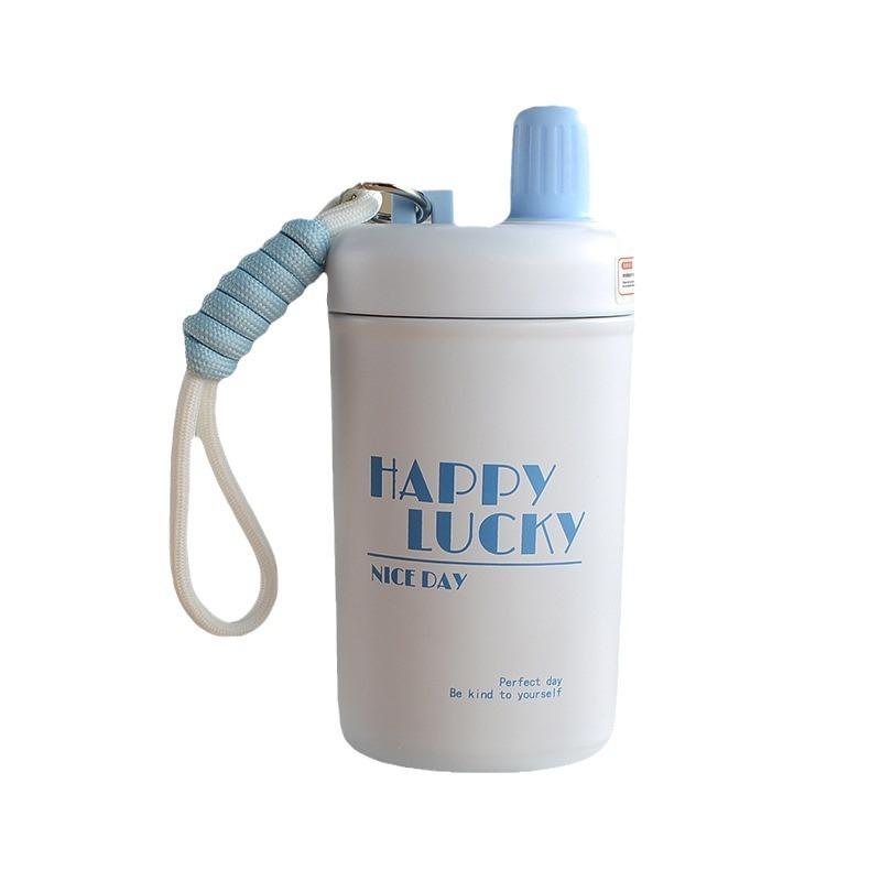 stainless steel Chihiro thermos cup high appearance level portable thermal insulation with rope straw outdoor accompanying water cup 5