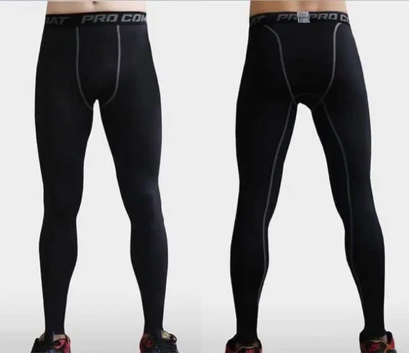 Quần BODYCOMBAT Giữ Nhiệt Thun Legging Sport Nam Đen Viền Trắng Size M 6