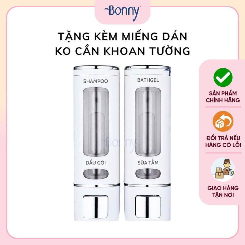Bình đựng nước rửa tay, hộp đựng dầu gội sữa tắm gắn tường, hộp đựng nước rửa chén bình đôi cao cấp