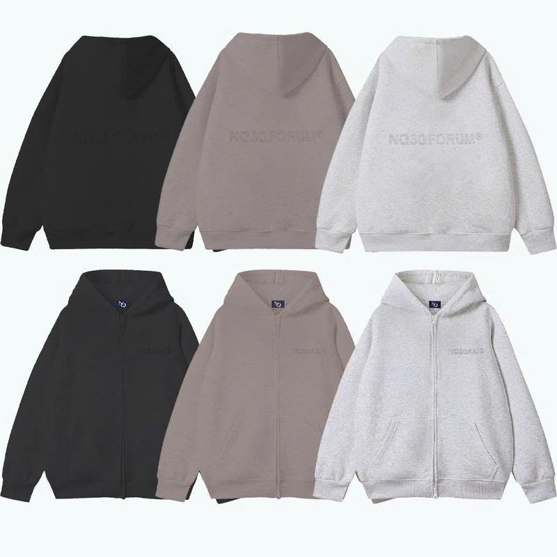 Áo Khoác Hoodie Zip Boxy Chữ Dập Nổi COTTON NQ30FORUM Form Rộng Nam Nữ Unisex