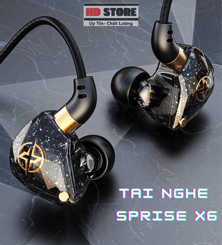 Tai nghe nhét tai,Tai nghe Gaming có dây Sprise X6 Pro tích hợp micro có thể điều chỉnh âm lượng Jack 3.5