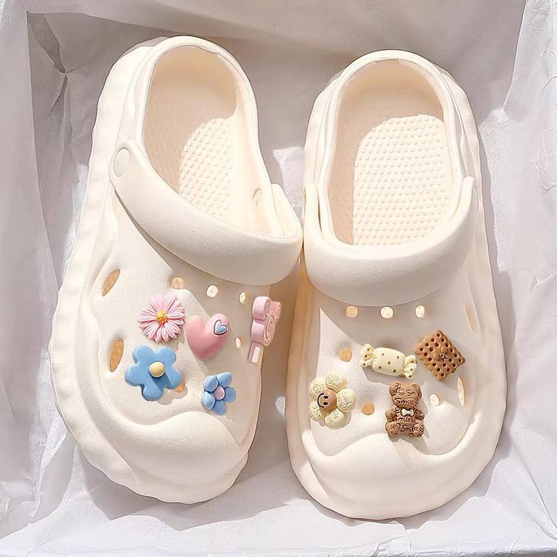 READY STOCK Women's DIY Sandal Women Shoes Kasut Wanita  Rubber Shoes Square