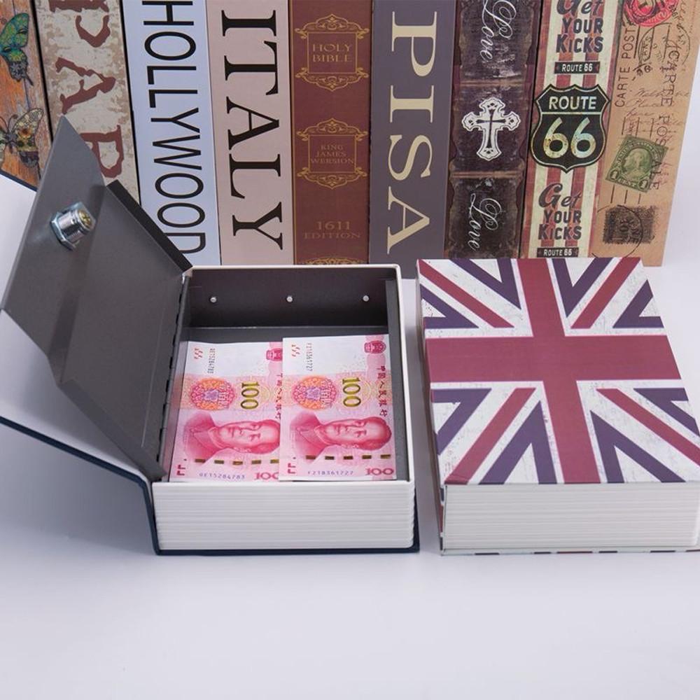 Kotak Penyimpanan Rahasia Mini - Brankas Buku dengan Password, Gembok, dan Kombinasi untuk Perhiasan & Dokumen Penting