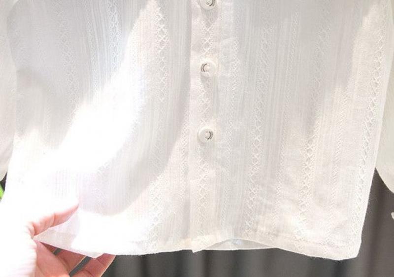 Product Introduction of Áo Sơ Mi Cổ Búp Bê Ren Phong Cách Hàn Quốc Cho Bé Gái, Hàng Mới Về Mùa Xuân Và Mùa Thu 2024, Áo Cardigan Mặc Trong Màu Trắng Cho Em Bé, Áo Dài Tay 6