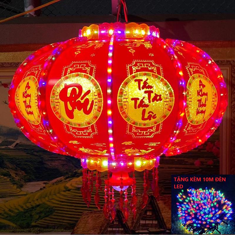 (TẶNG 10M ĐÈN LED ) COMBO 1 CẶP 2 CÁI( SiZE 120 ĐK 62CM ) Lồng Đèn Điện Quay 360  TRANG TRÍ NGÀY TẾT 2025 CẦU TÀI LỘC , MAY MẮN lồng  đèn