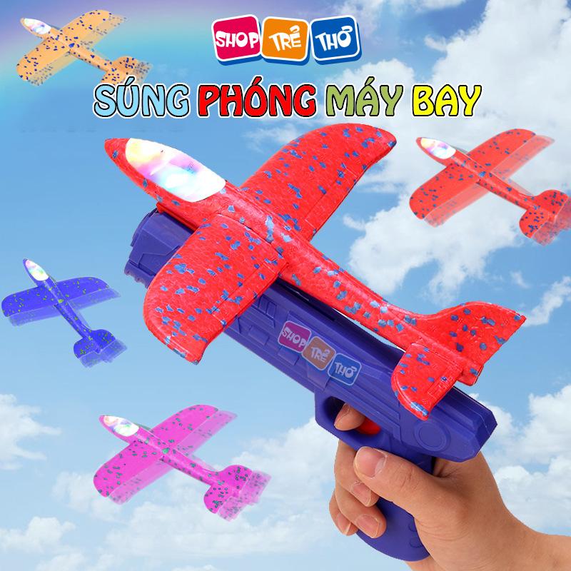súnɡ phóng máy bay xốp có đèn - Đồ chơi vận động ngoài trời cho bé phát triển thể chất