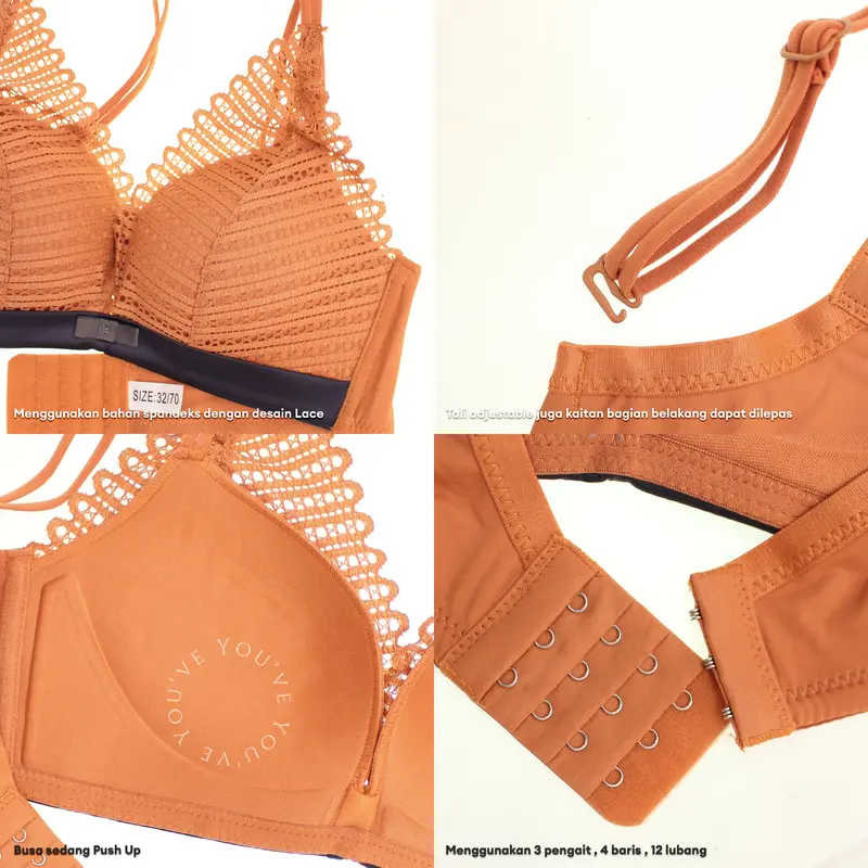 You’ve ( You Have ) BH Seamless Brokat Bra Seamless Tanpa Kawat Wanita Pakaian Dalam Wanita 100163 1