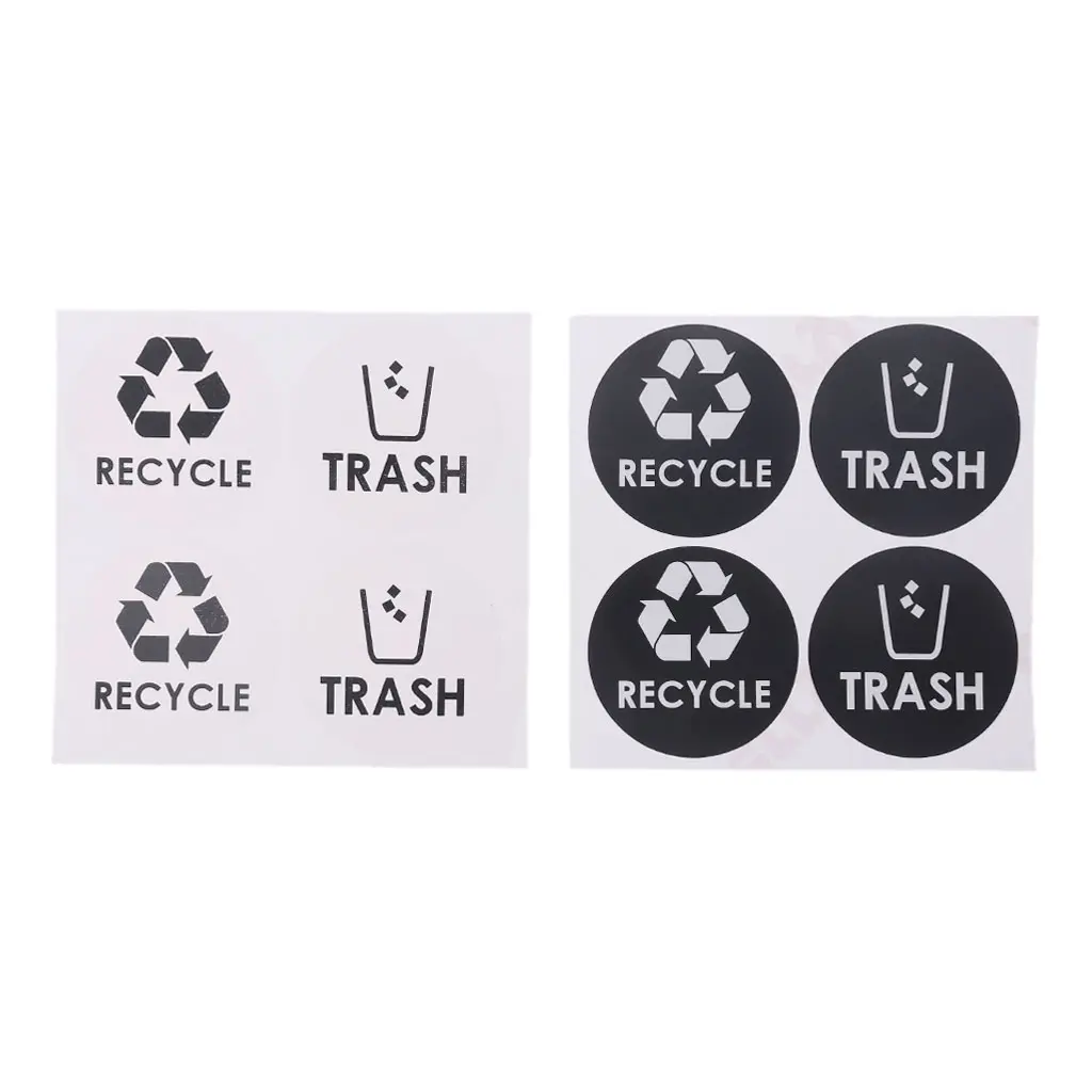Recycle Trash Symbol Vinyl Lettering Decals Sticker For Trash Cans Garbage Conta