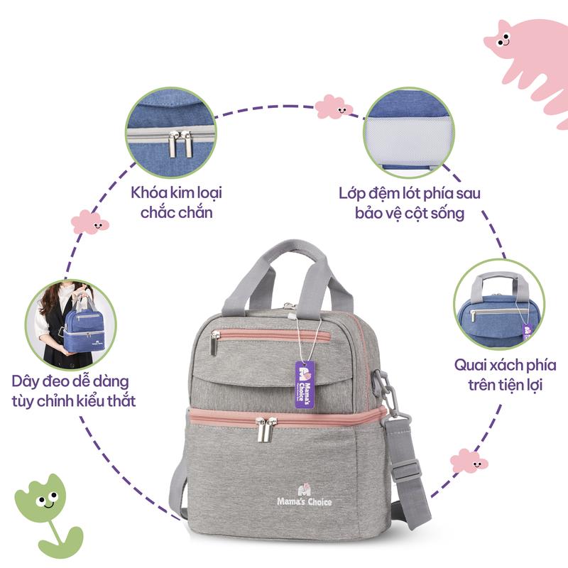 Product Introduction of Balo Bỉm Sữa Mama’s Choice, Giữ Lạnh Sữa Mẹ Lên Đến 14h, Giữ Ấm Thức Ăn Cho Mẹ và Bé, Thiết Kế Thời Trang 48