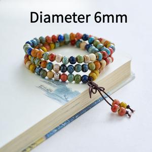 สร้อยข้อมือเซรามิก ลูกปัดหลากสี เครื่องประดับแฟชั่น ตกแต่งด้วยพระพุทธรูปสามลูกปัด