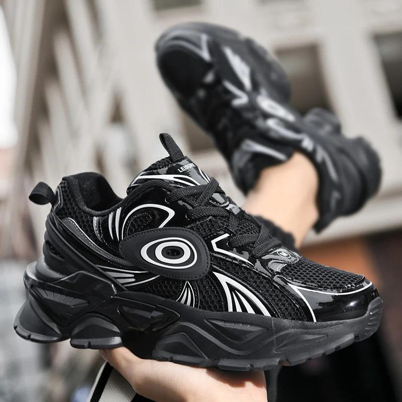 2024  Custom Man Sports Sneakers Turbine Design Height Increasing Elevator Blank Leather Casual Running Shoes for Men Trainers Training_voghion.com