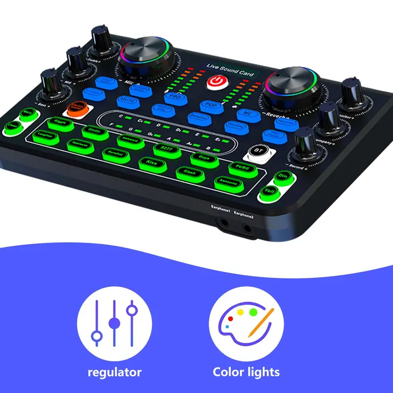 Podcast Equipment Bundle, Audio Interface with Voice Changer & Condenser Microphone, Audio Mixer Perfect for Recording, Broadcasting, Live Streaming 3
