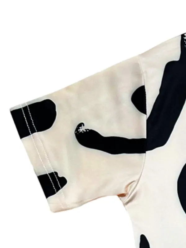 Two-Piece Set Women's All Over Geometric Print Set, Casual Short Sleeve T-shirt & Elastic Waist Pocket Shorts, Women's Two-piece Outfits for Daily Wear 3