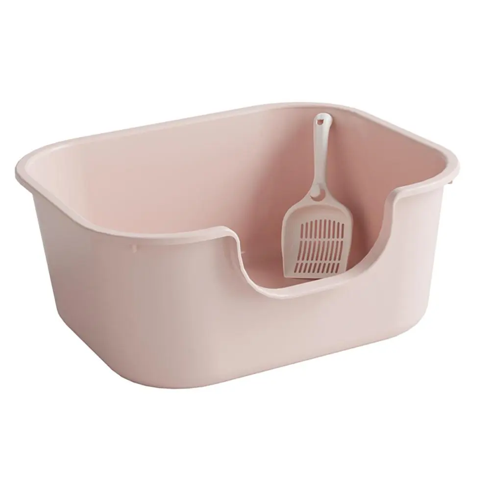 Open Top Pet Litter Tray with High Side Cat Litter Box Bedpan Large Space
