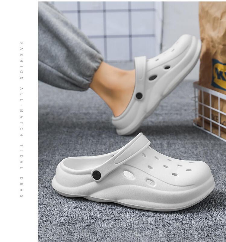 Product Introduction of Couple Hot Sale Brand Clogs Men Sandals Casual Shoes EVA Lightweight Sandles Unisex Colorful Shoes for Summer Beach 15