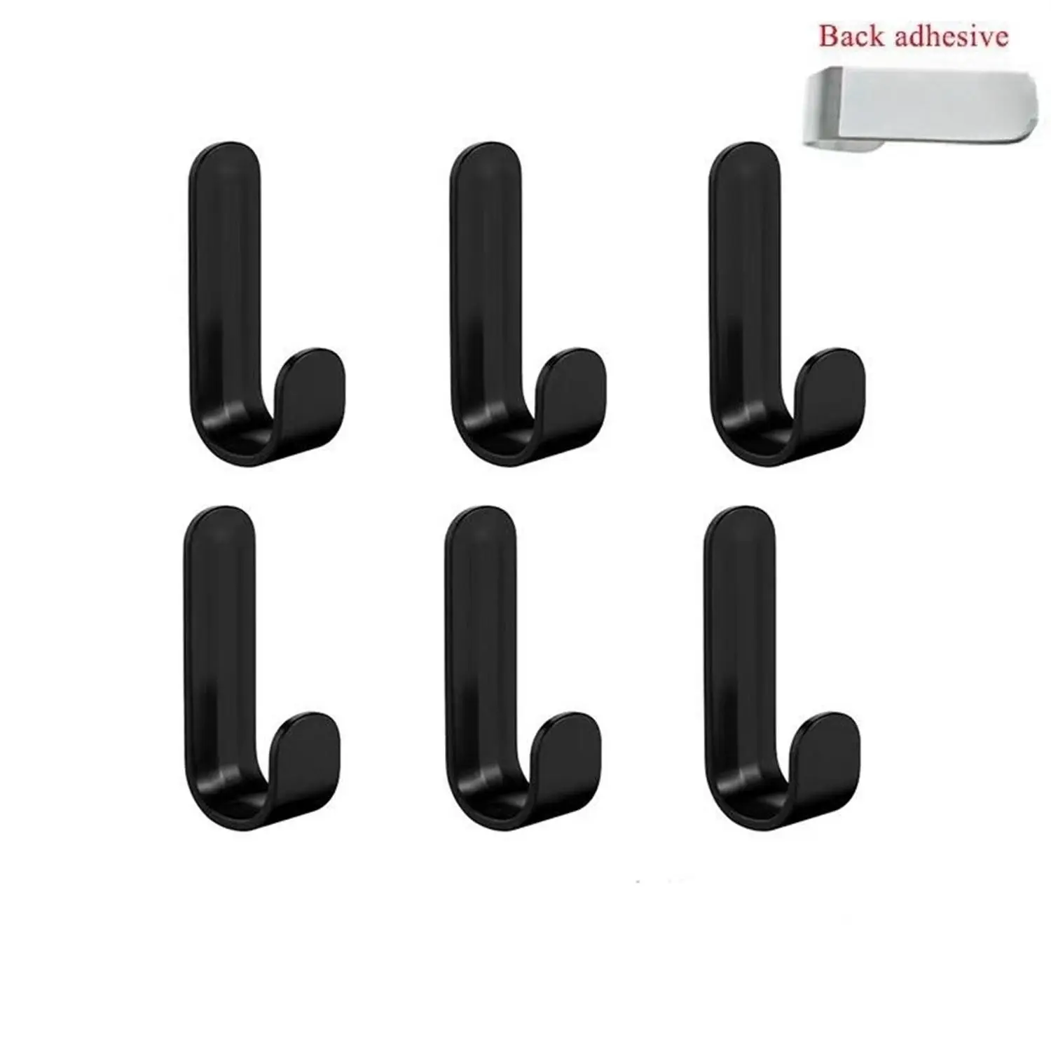 Wall Mounted Hook, 6 Counts Multi-purpose Self-adhesive Punch-free Wall Hook, Durable Sturdy Hook for Organizing Keys Clothes Towels & More, Summer Gift Ideas, Home Organizer, Home Accessories