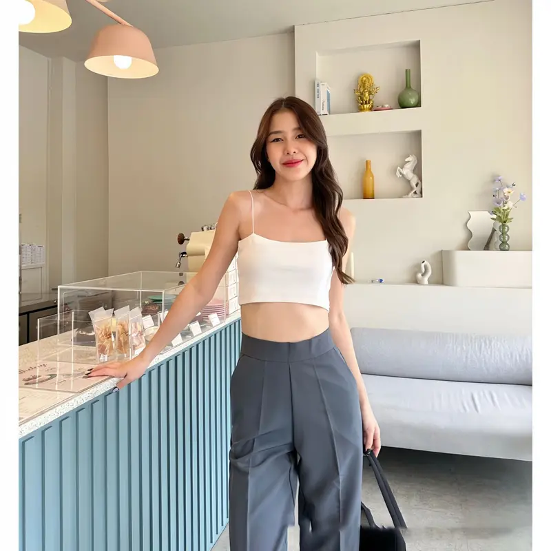 Quần tây công sở bigsize nữ, khóa sườn, ống suông trơn, dáng dài 98cm cho các nàng . Pants Baggy 3