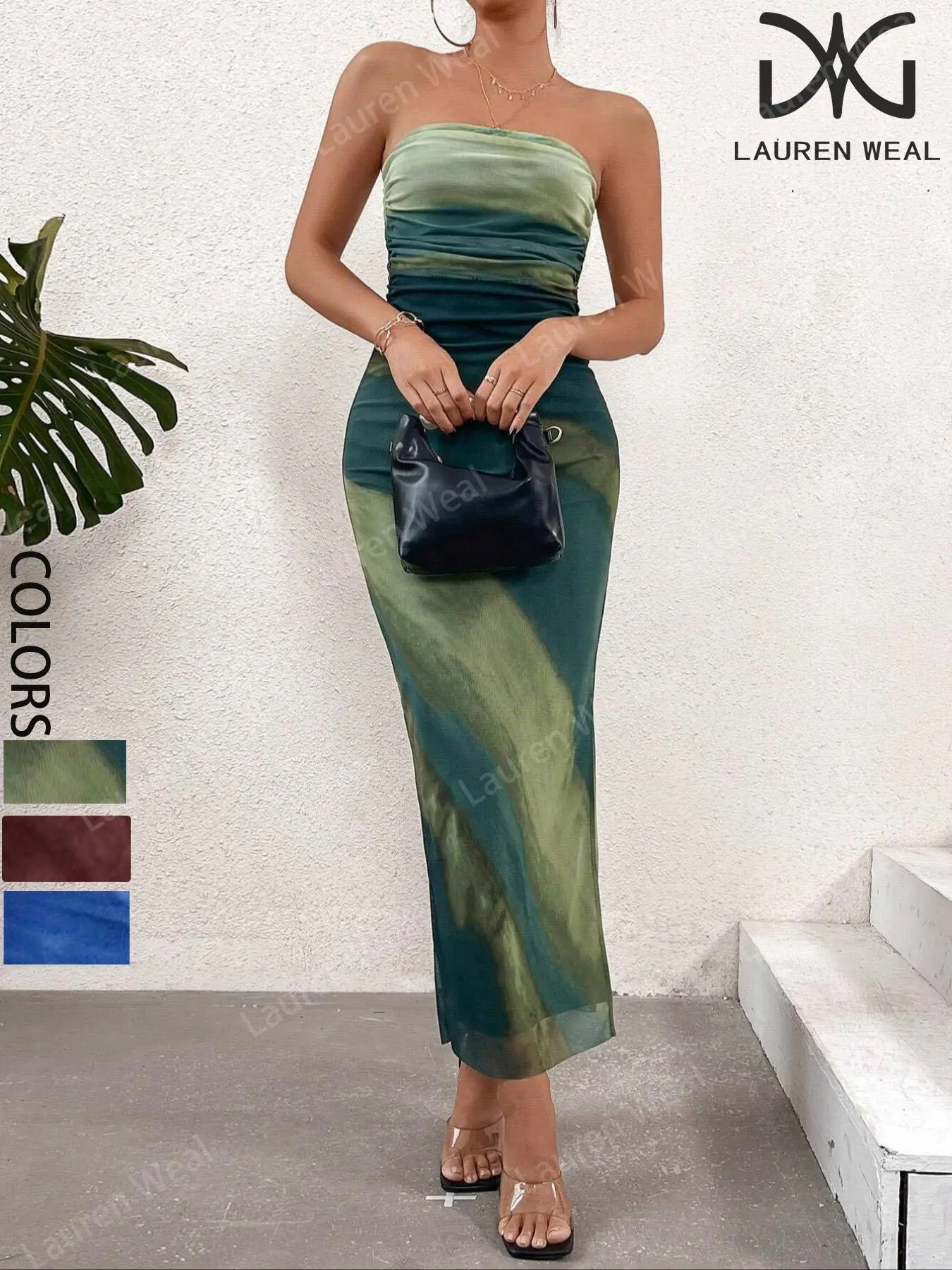 Women's Ruched Tube Dress, Elegant Strapless Dress for Party Evening, Ladies Clothes for All Seasons, Womenswear