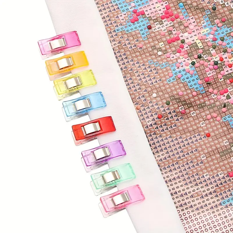 Random Color Rhinestones Painting Clips (8 Counts), Keep Painting Canvas Steady Needlework Blinder Clips, DIY Craft Sewing Accessories 0