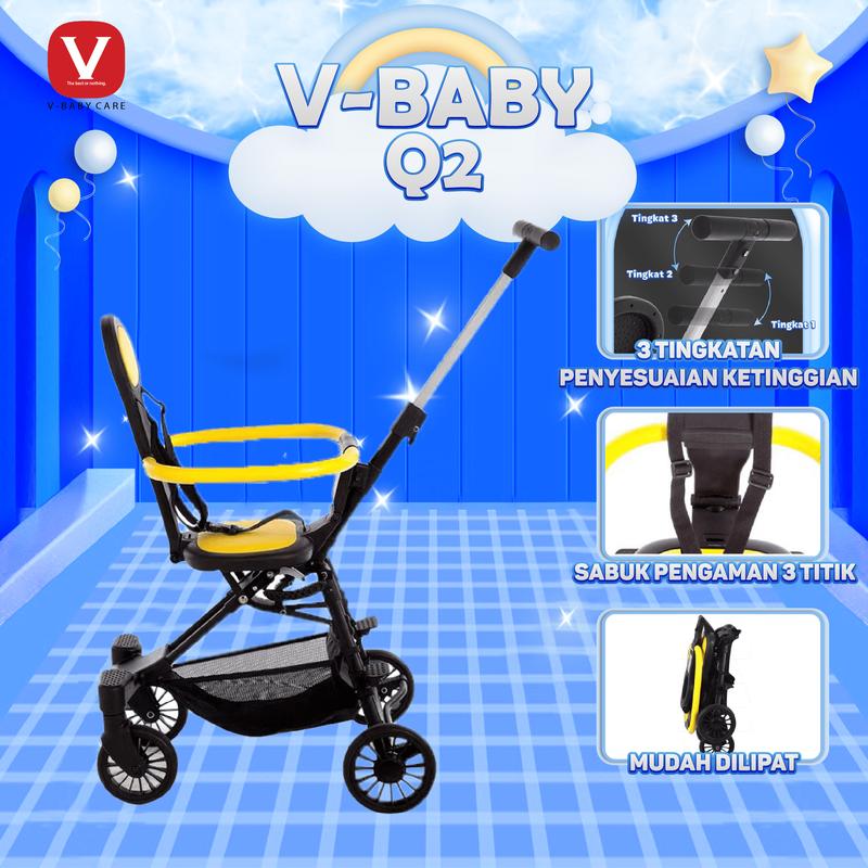 V-BABYCARE Stroller Baby Kereta Dorong Balita Lipat Magic Stroller Baby 2 Way Travel / VBABY-Q2 1